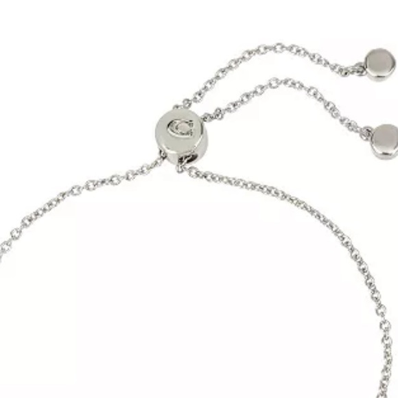 ❌COACH Pave Slider Bow Bracelet Light Rose Crystal Stone & Silver - Picture 3 of 6